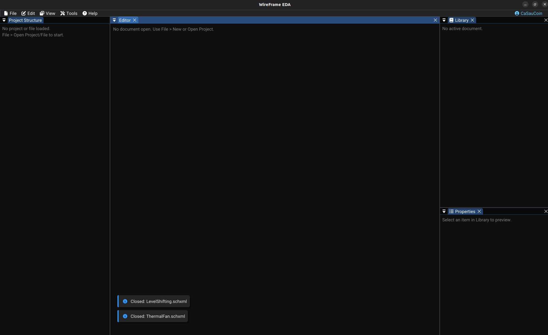 WireFrame initial layout